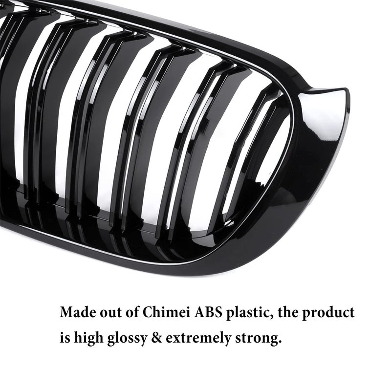 Qitian شبكة F25، بديل أمامي من ABS لشبكة الكلى لسلسلة X3 F25 2015-2017 وسلسلة X4 F26 باللون الأسود اللامع - Image 3